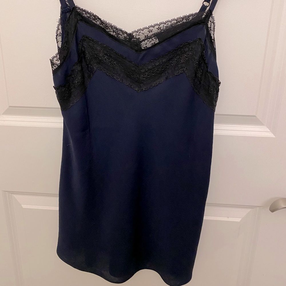 Navy Lace Tank Top